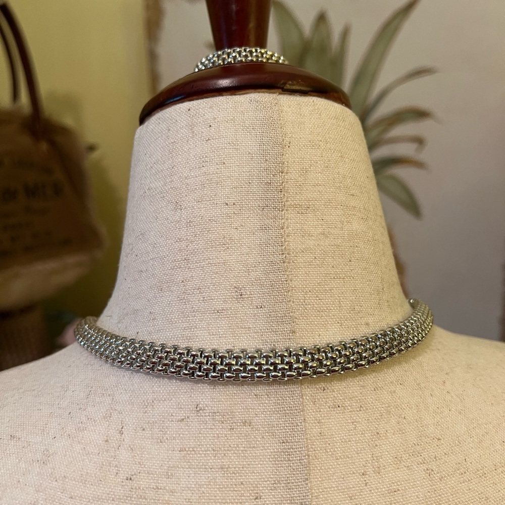Silver Mesh Necklace and Bracelet Set NWOT - Picture 6 of 7